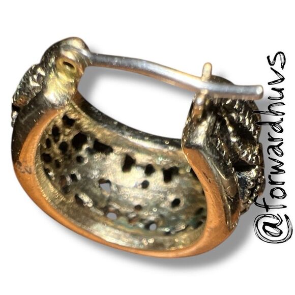 Bundle Sale 3 for $15 | Decorative Design Gold Tone Hoops – ¾” Diameter - Picture 5 of 8